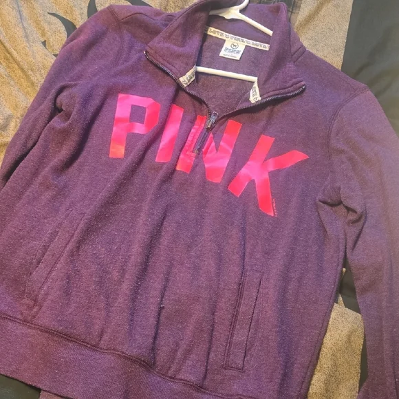 PINK Victoria's Secret Plum Quarter-Zip Top - Picture 6 of 6